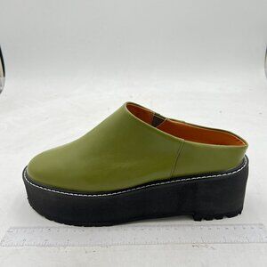 Green Women Comfy Round Toe Platform Sandals Slip on Wedge Heel Mules Beach Shoe
